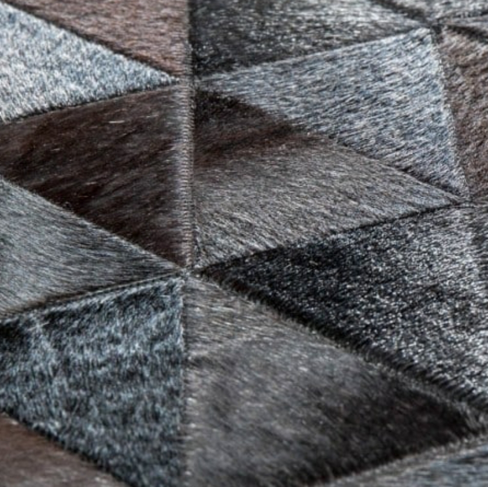 CB2 Patchwork Cowhide Kahn Black BRW Area Rug
